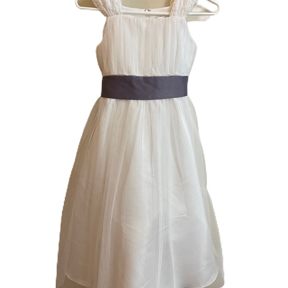 Us Angels Full Flower Girl Dress Purple Sash